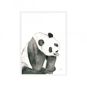 Layla the Baby Panda Bear Fine Art Print | FRAMED White Boxed Frame A3 (29.7cm x 42cm) by Luxe Mirrors, a Artwork & Wall Decor for sale on Style Sourcebook