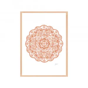 Marrakesh Mandala in Sandstone Wall Art | FRAMED Tasmanian Oak Boxed Frame A3 (29.7cm x 42cm) by Luxe Mirrors, a Artwork & Wall Decor for sale on Style Sourcebook