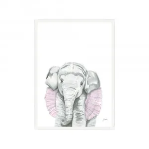 Lacey the Elephant Fine Art Print | FRAMED White Boxed Frame A3 (29.7cm x 42cm) by Luxe Mirrors, a Artwork & Wall Decor for sale on Style Sourcebook