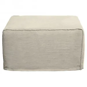 Como Linen Square Ottoman Oatmeal - 100cm x 100cm by James Lane, a Ottomans for sale on Style Sourcebook
