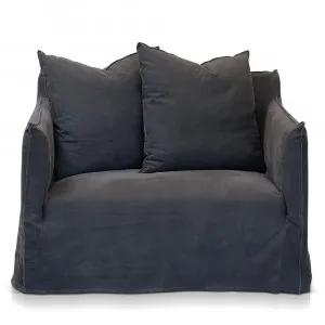 Como Linen Darling Chair Charcoal - 1.5 Seater by James Lane, a Sofas for sale on Style Sourcebook