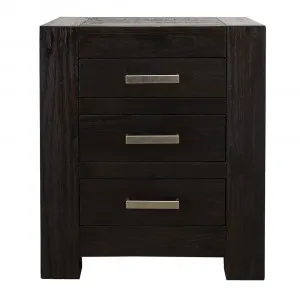 Bargara Bedside Table Midnight Oak - 3 Drawer by James Lane, a Bedside Tables for sale on Style Sourcebook