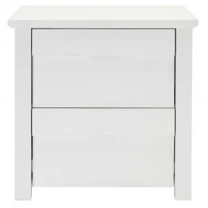 Kimberley Bedside Table White - 2 Drawer by James Lane, a Bedside Tables for sale on Style Sourcebook