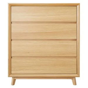 Morgan Oak Tallboy - 4 Drawer by James Lane, a Dressers & Chests of Drawers for sale on Style Sourcebook