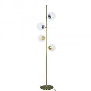 Freyja Floor Lamp Antique Brass by James Lane, a Lighting for sale on Style Sourcebook