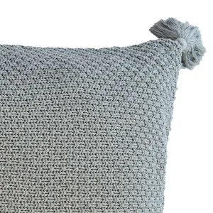 Hackney Knitted Cushion Light Grey - 50cm x 50cm by James Lane, a Cushions, Decorative Pillows for sale on Style Sourcebook