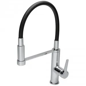 Delta Black Gooseneck Sink Mixer With Pull-Out 4Star | Made From Nylon/Brass In Chrome Finish/Black By Raymor by Raymor, a Kitchen Taps & Mixers for sale on Style Sourcebook