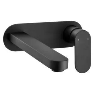 Raven Wall Basin/Bath Mixer Set 220mm Spout Matte 4Star | Made From Brass In Black By Raymor by Raymor, a Bathroom Taps & Mixers for sale on Style Sourcebook