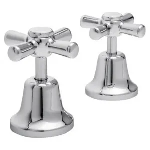 Armada Basin Top Assemblies Cross Handle Jv (Pair) | Made From Brass In Chrome Finish By Raymor by Raymor, a Bathroom Taps & Mixers for sale on Style Sourcebook