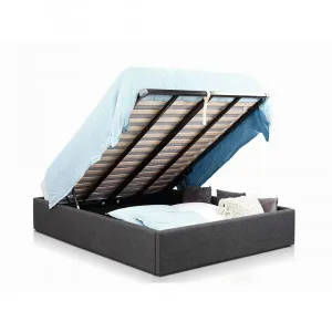 Milton Lift Storage Bed Flush Charcoal by James Lane, a Beds & Bed Frames for sale on Style Sourcebook