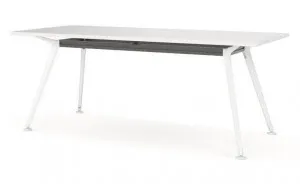 Horizon Melamine Office Table 1.8m - White Legs by Interior Secrets - AfterPay Available by Interior Secrets, a Study for sale on Style Sourcebook