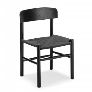 Isak Set of 2 Ashwood Woven Cord Dining Chair, Black by L3 Home, a Dining Chairs for sale on Style Sourcebook