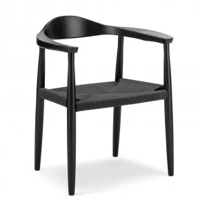 Koen Set of 2 Ashwood Woven Cord Dining Chair, Black by L3 Home, a Dining Chairs for sale on Style Sourcebook