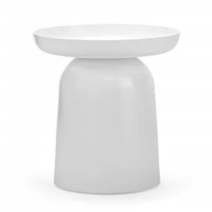Sirkel Pedestal Round Side Table, Matte White by L3 Home, a Side Table for sale on Style Sourcebook