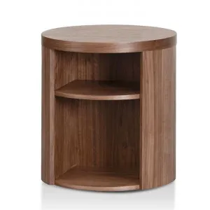 Honigold Round Wooden Bedside Table - Walnut by Interior Secrets - AfterPay Available by Interior Secrets, a Bedside Tables for sale on Style Sourcebook