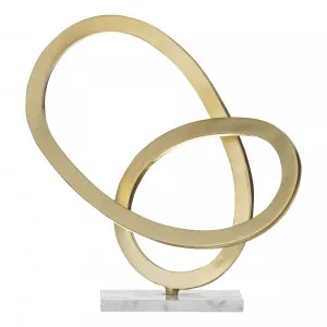Rand Sculpture 37x30cm in White/Gold by OzDesignFurniture, a Statues & Ornaments for sale on Style Sourcebook