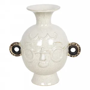 Rice Face & Ears Vase 23x24cm in Flecked Bone by OzDesignFurniture, a Vases & Jars for sale on Style Sourcebook