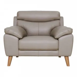 Bronco Armchair in Leather Light Mocha by OzDesignFurniture, a Chairs for sale on Style Sourcebook