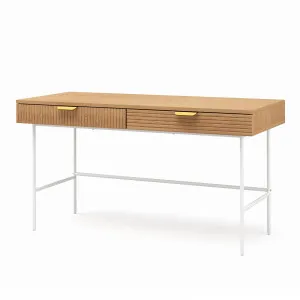 Kina 140cm Ripple Desk, Natural Oak & White by L3 Home, a Desks for sale on Style Sourcebook