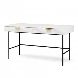 Kina 140cm Ripple Desk, White & Black by L3 Home, a Desks for sale on Style Sourcebook