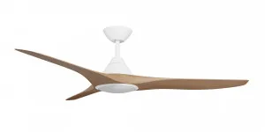 Calibo Smart CloudFan 48"(1220mm) ABS DC Ceiling Fan with 20W CCT LED Light and Remote White & Teak by Calibo, a Ceiling Fans for sale on Style Sourcebook