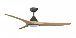 Calibo Smart CloudFan 52" (1300mm) ABS DC Ceiling Fan with 20W CCT LED Light and Remote Black & Bamboo by Calibo, a Ceiling Fans for sale on Style Sourcebook