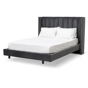Hillsdale King Bed Frame - Charcoal Velvet by Interior Secrets - AfterPay Available by Interior Secrets, a Beds & Bed Frames for sale on Style Sourcebook