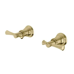 Phoenix Cromford Wall Top Assemblies 15mm Extended Spindles Brushed Gold by PHOENIX, a Bathroom Taps & Mixers for sale on Style Sourcebook