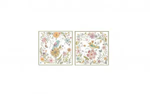 Set of 2 Flower Birds Wall Art Canvas 3 sizes available 50cm x 50cm by Luxe Mirrors, a Artwork & Wall Decor for sale on Style Sourcebook