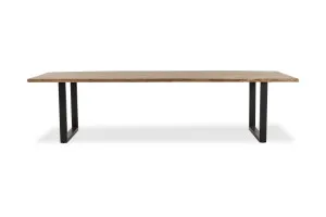Dakota U 300cm Dining Table, Solid Acacia Wood, Natural, by Lounge Lovers by Lounge Lovers, a Dining Tables for sale on Style Sourcebook