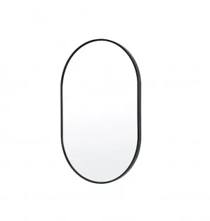 Oval Wall Mirror Black Aluminum Frame 75cm / 100cm 50cm x 75cm by Luxe Mirrors, a Mirrors for sale on Style Sourcebook