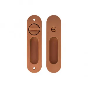 Levi Sliding Door Privacy Set - Brushed Copper by ABI Interiors Pty Ltd, a Door Knobs & Handles for sale on Style Sourcebook