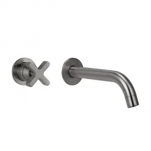 Cross Progressive Mixer & Spout Set - Brushed Gunmetal by ABI Interiors Pty Ltd, a Bathroom Taps & Mixers for sale on Style Sourcebook