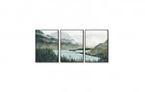 Set of 3 Landscape Mountain Wall Art Canvas 3 sizes available 60cm x 40cm by Luxe Mirrors, a Artwork & Wall Decor for sale on Style Sourcebook