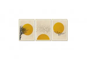 Set of 3 Sun Silhouette Wall Art Canvas 3 sizes available 60cm x 40cm by Luxe Mirrors, a Artwork & Wall Decor for sale on Style Sourcebook