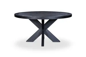 Galaxy Round Modern Dining Table, Black Solid Oak, by Lounge Lovers by Lounge Lovers, a Dining Tables for sale on Style Sourcebook