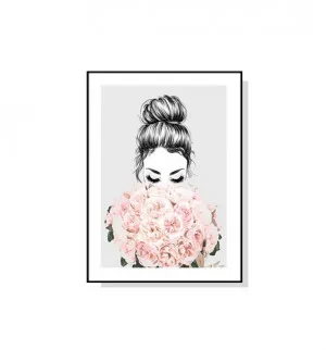 Girl with Roses Wall Art Canvas 4 sizes available 70cm x 50cm by Luxe Mirrors, a Artwork & Wall Decor for sale on Style Sourcebook