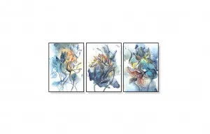 Set of 3 Abstract Flower Watercolour Wall Art Canvas 3 sizes available 60cm x 40cm by Luxe Mirrors, a Artwork & Wall Decor for sale on Style Sourcebook