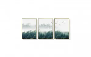 Set of 3 Forest Fog Wall Art Canvas 3 sizes available 60cm x 40cm by Luxe Mirrors, a Artwork & Wall Decor for sale on Style Sourcebook