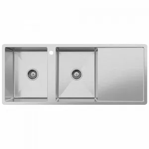 Buildmat Theo 1200x500 Double Bowl with Taphole Right Drain Board Sink by Buildmat, a Kitchen Sinks for sale on Style Sourcebook