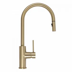 Buildmat Mira Brushed Brass Gold Pull Out Mixer by Buildmat, a Kitchen Taps & Mixers for sale on Style Sourcebook