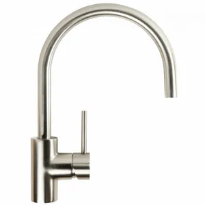 Buildmat Ashanti Brushed Nickel Gooseneck Mixer by Buildmat, a Kitchen Taps & Mixers for sale on Style Sourcebook
