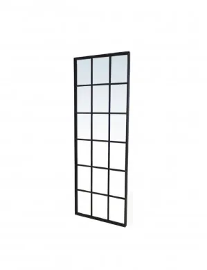 Window Style Black Mirror 216cm x 75cm by Luxe Mirrors, a Mirrors for sale on Style Sourcebook