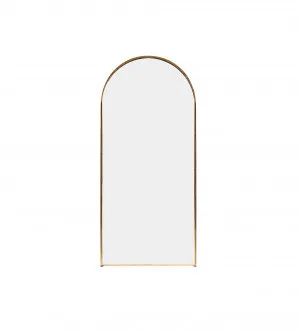 Archie Gold Arch Floor Mirror 219cm x 100cm by Luxe Mirrors, a Mirrors for sale on Style Sourcebook