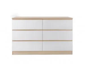 Jolt Six Drawer - Wide - Natural / White by Mocka, a Bedroom Storage for sale on Style Sourcebook