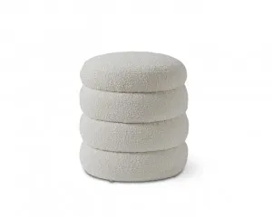 Boucle Sculptural Ottoman - Small - Cream by Mocka, a Ottomans for sale on Style Sourcebook
