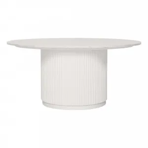 Fonda Round Coffee Table 84cm in Carrara Marble/White by OzDesignFurniture, a Coffee Table for sale on Style Sourcebook