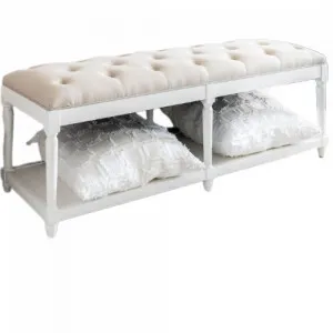 Antoinette' Linen Upholstered Oak Bench Seat by Style My Home, a Benches for sale on Style Sourcebook
