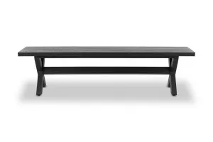 Graze Cross 220cm Oak Bench, Black Solid Oak Timber, by Lounge Lovers by Lounge Lovers, a Chairs for sale on Style Sourcebook