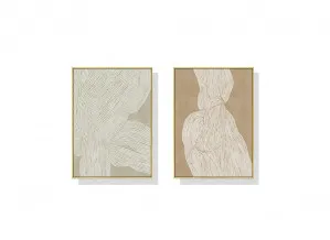 Set of 2 Abstract Line Wall Art Canvas 3 sizes available 60cm x 40cm by Luxe Mirrors, a Artwork & Wall Decor for sale on Style Sourcebook